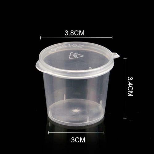 100x/Set Small Plastic Sauce Cups Food Storage Containers +-Lids B . hot. I8S0