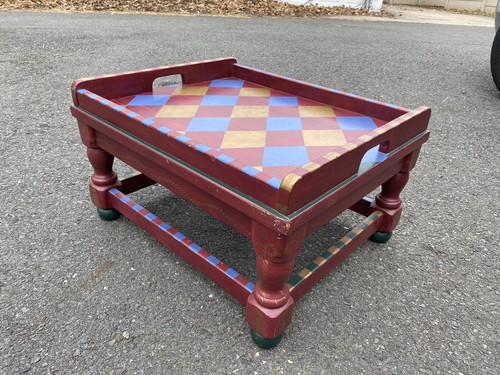 Rare Ethan Allen American Traditional Hand Pointed Wooden Table With Handles - Picture 18 of 18