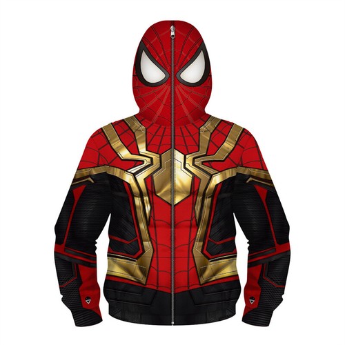 Kids Boys Superhero Hoodies Spiderman Iron man Cosplay Coat Hooded Sweatshirt  - Picture 2 of 18