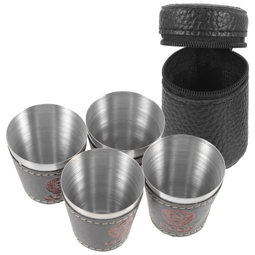  Little Wine Glass Foldable Drinking Cup Travel Small Stainless Steel Cups - Afbeelding 2 van 10