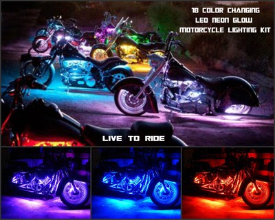 Details about / 18 Color Led Wireless Remote Spyder RT Roadster 12pc Motorcycle Led Strip Kit