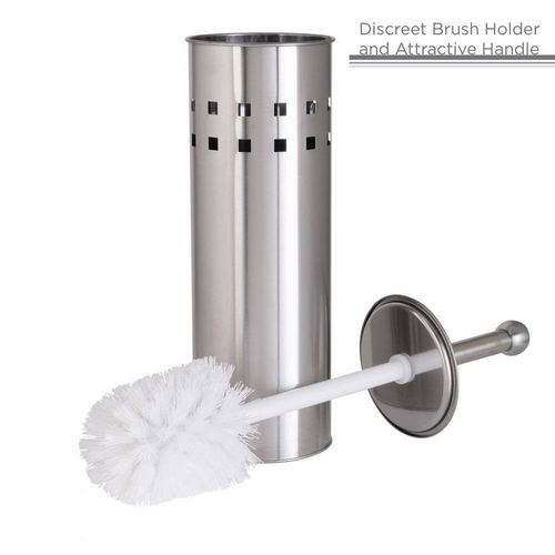" Edelstahl Toilettenbürste mit Lüftungsschlitzen - robustes & hygienisches Design - Promo - Bild 4 von 5