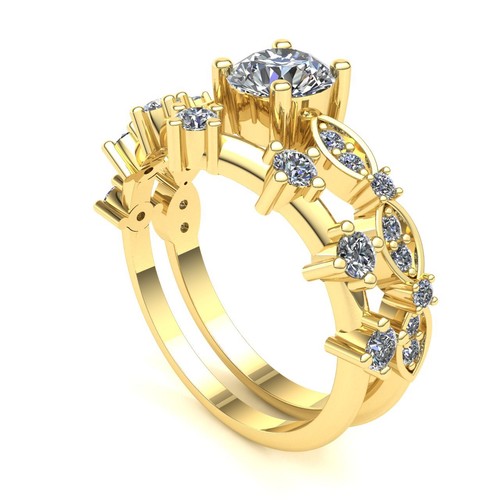 Ausgefallener Solitär-Verlobungsring 0,75 Karat Rundschliff Diamant Set 18 K Gold - Bild 2 von 14