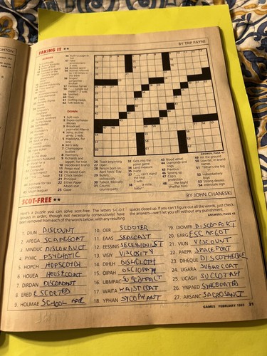 Games Magazine Vintage February 1995 - Crosswords & Puzzles - Out of This World - Foto 7 di 7