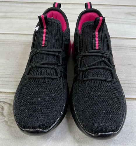 New Geers by Dream Seek Women's Black Fuchsia Pink Athletic Running Shoes Size 6 - Picture 4 of 12