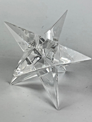 Pair of Vintage MCM 3.5" Rosenthal 9-Point Crystal Star Candle Holders - Picture 2 of 6