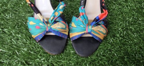 Decolte vintage Emilio Pucci in seta con tacco a spillo sul retro taglia 6,5-7 - Foto 10 di 10