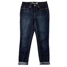 Seven 7 Jeans Women 10 Blue Montreal Tummyless High Rise Skinny Stretch Preppy