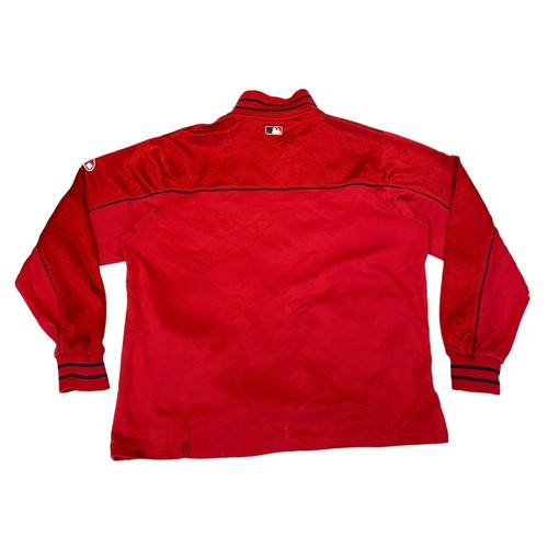 Boston Red Sox Jacket | Mens Red Majestic Baseball Full Zip Track Top MLB Sports - Picture 2 of 4