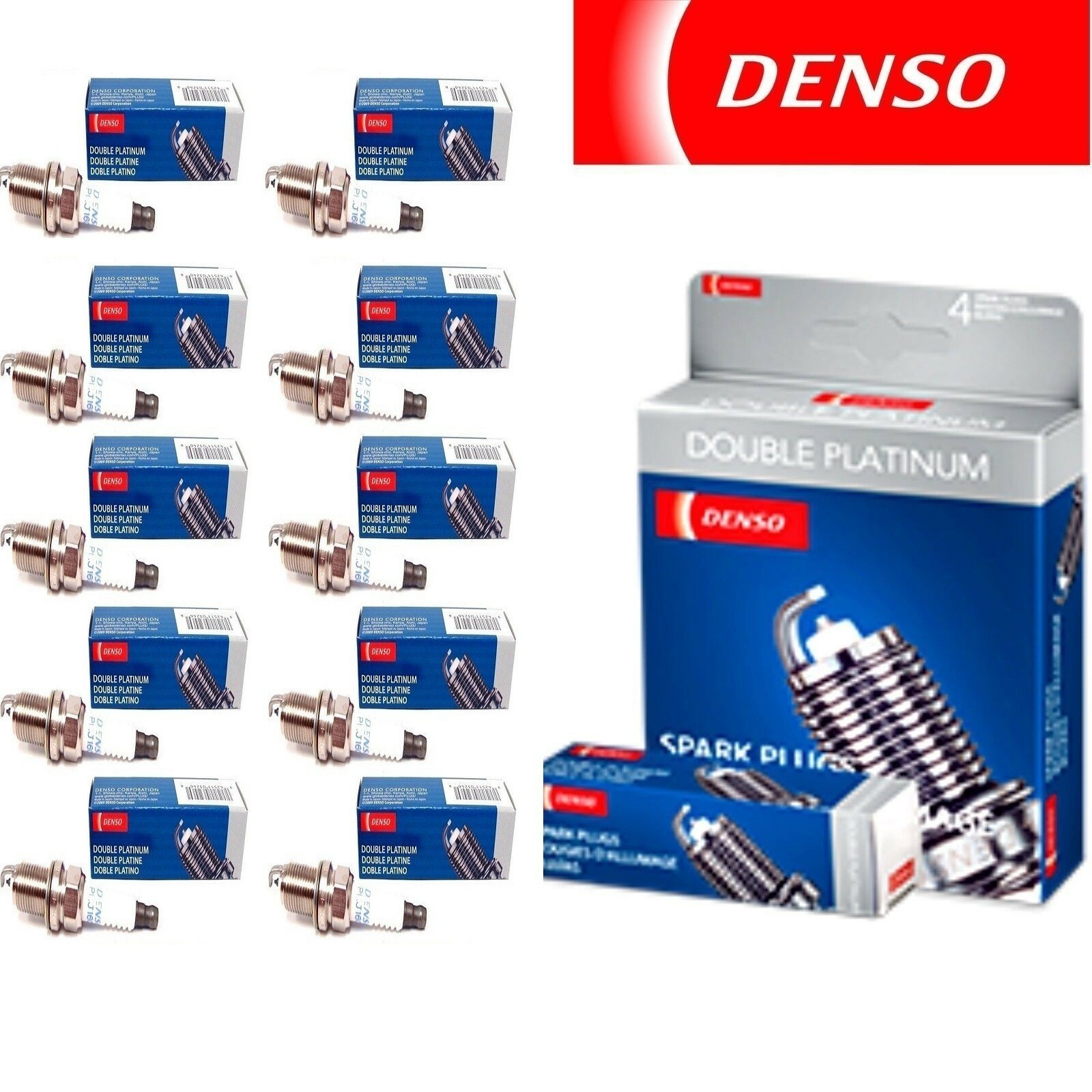 10 Denso Double Platinum Spark Plugs for 2010-2016 FORD E-350 SUPER DUTY V10-6.8