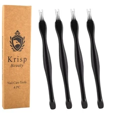 CUTICLE PUSHER CLEANER TOENAIL LIFTER MANICURE PEDICURE NAIL CARE TOOLS (4 PC)