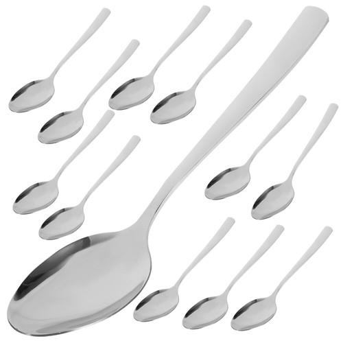 12 Pcs Stainless Steel Tablespoon Catering Serving Spoons Metal Dinner - Picture 11 of 12