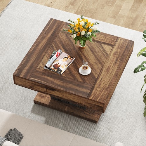 Tribesigns Quadratischer Couchtisch, Holz-Couchtisch für Wohnzimmer, 80 cm - Bild 4 von 7
