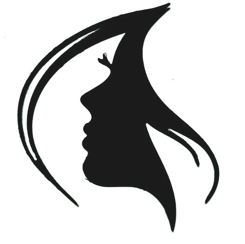BREATHTAKING! SILHOUETTE OF WOMAN HEADS, HAIR BLOWING, LONG LASHES DIE CUTS - Picture 3 of 3