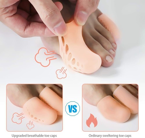 Big Toe Cap Silicone Sleeve Gel Cover Protector Tube Pain Relief Breathable Hole - Picture 9 of 18