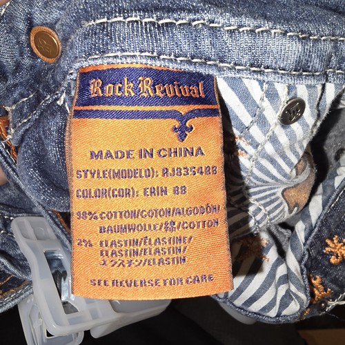 Rock Revival Jeans Womens Size 25 Boot Cut Erin 88 Color Embroidered - Picture 12 of 12