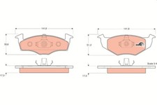 TRW GDB1274 Bremsbelagsatz, Scheibenbremse für SEAT,SKODA,VW