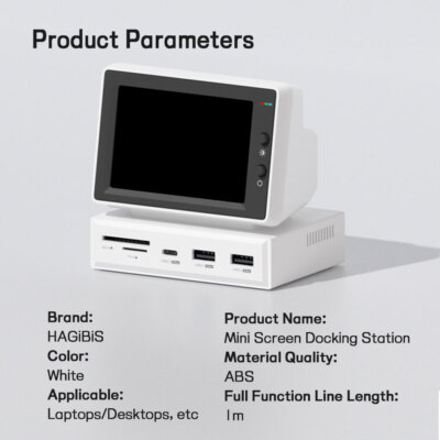 HAGIBIS Mini Monitor Secondary Screen USB-C Docking Station