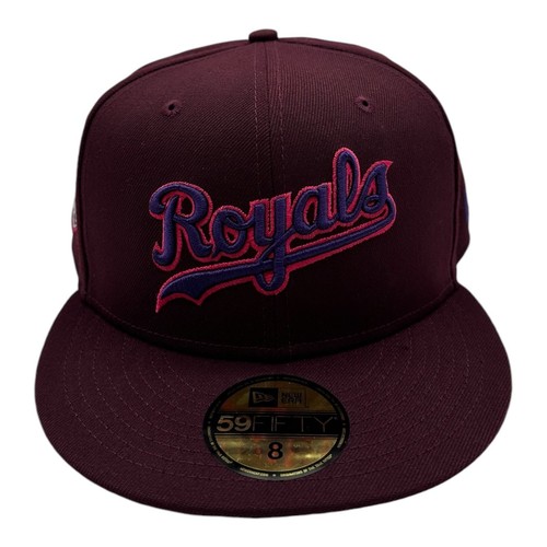 New Era 59Fifty Kansas City Royals Hat Cap Size 8 Maroon 40th Anniversary Patch - Picture 2 of 9