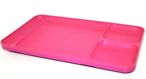 Juego de 2 bandejas de comedor Tupperware platos de almuerzo divididos tonos rosados de colección - Imagen 2 de 4