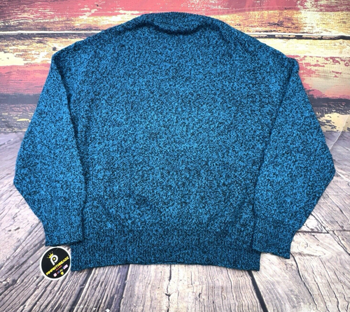Vtg Argyle Sweater Men's XL TEAL 80s 90s Geometric Wool Acrylic Speckled Preppy - Picture 6 of 10