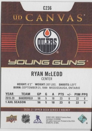 2020-21 Upper Deck Young Guns (Choose Your Cards) - Picture 130 of 132
