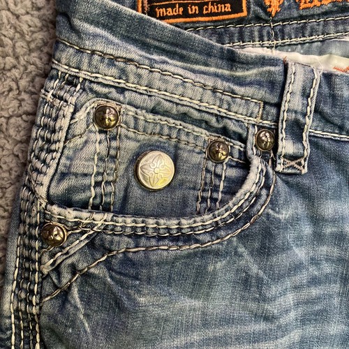Rock Revival Jeans Mens 32 Adley Straight Relaxed Baggy Denim Pant 32x28 E6597JS - Picture 8 of 24
