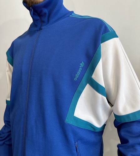 VINTAGE 1990s ADIDAS TRACK JACKET 90s BLOKE ZIP size L - Picture 8 of 15