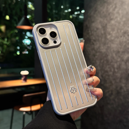 RIMOWA Aluminium Groove Design Premium Case For iPhone Pro + Pro Max - Silver - Picture 7 of 27