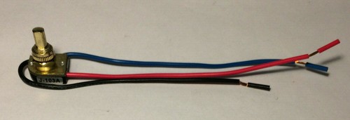 Neu 3-Wege, 4 Positionen Messing Druck Baldachin Schalter, 3/8" Schaft, 6" Draht Kabel #CS409 - Bild 3 von 4