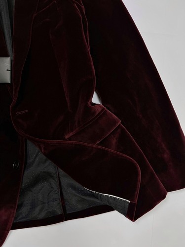 Dolce & Gabbana Martini Burgundy Velvet Blazer Jacket Taormina Men Size 46 ( S ) - Picture 5 of 13