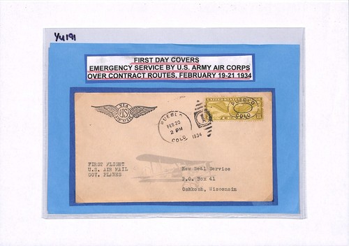 USA Air 1934 WINGS ILLUSTRATED Cover FIRST EMERGENCY FLIGHT Pueblo-Oshkosh YU191 - Picture 7 of 14