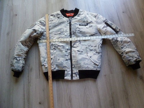 Avirex Herren MA-1 Fliegende Bomber Camouflage Jacke L Wasserabweisend Patches SELTEN EUC - Bild 9 von 13