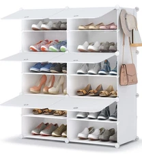 Shoe Rack 6 Tier Storage Cabinet 24 Pair Organizer Plastic Shelves Closet