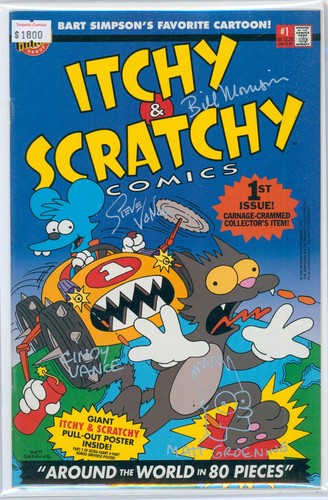 Itchy & Scratchy #1 8,5 Sig. 4x y Matt Groening Remarque - Imagen 1 de 2