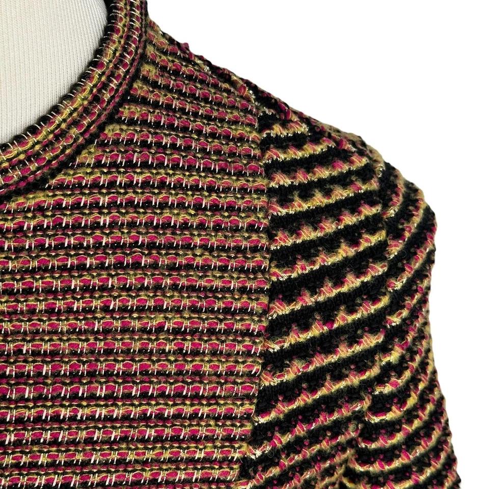 Missoni Cárdigan Suéter Chaqueta Para Mujer 40 Rosa Amarillo Negro Colorido Rayas Foto 2 de 4