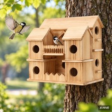 Bird House for 10 Hole Bird House Room for 10 Birds Families,Large Hang