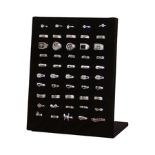 Velvet Ring Holder Stand, 50 Slots Jewelry Ring Display Tray, Jewelry Pad Sho...