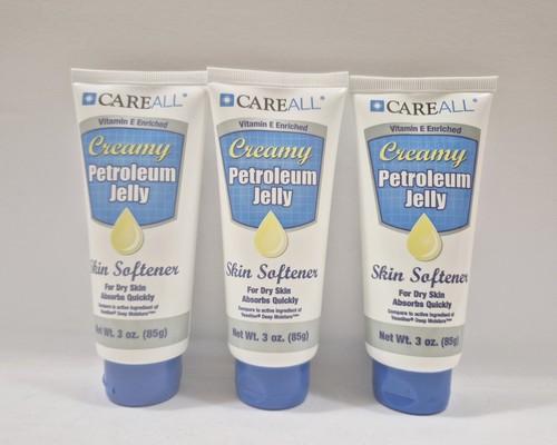 3pk CAREALL CREAMY PETROLEUM JELLY FOR DRY CRACKED HANDS FEET & SKIN SOFTENER - Picture 1 of 2
