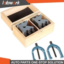 Labwork Machinist V-Blocks 2-3/8" x 2-3/4" x 2" Clamp Set Hardened Steel