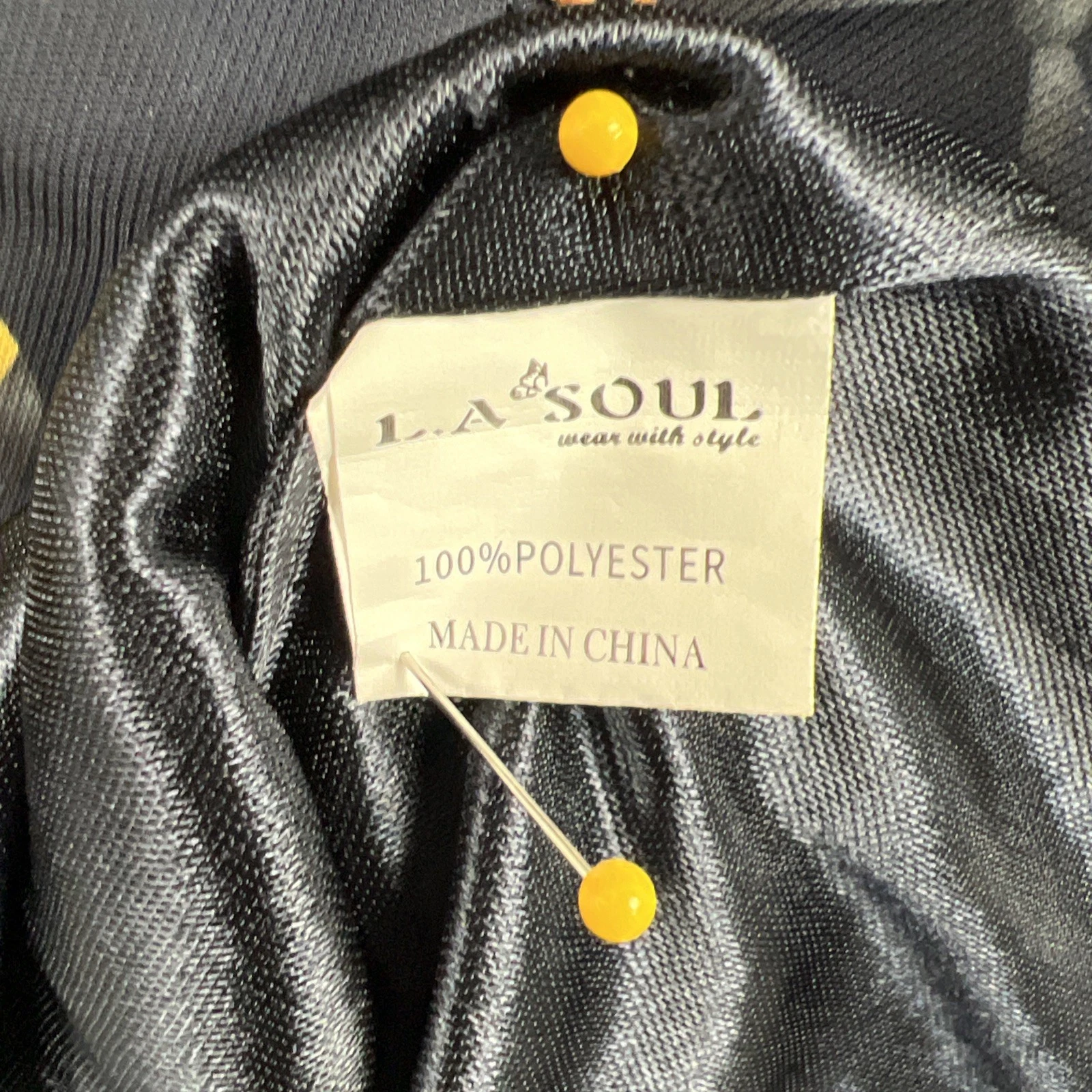 VETEMENTS Abito LA Soul Bumble Bee taglia grande festa blu navy preppy cottage stravagante