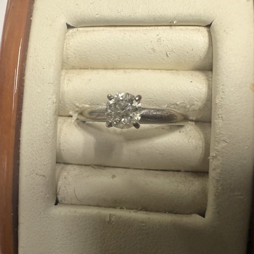 TIMELESS 14k White Gold SOLITAIRE Natural DIAMOND Engagement Ring-Size 6.25 - Picture 3 of 23