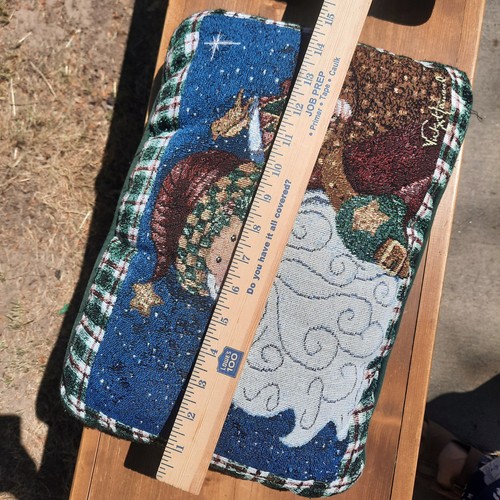 JUEGO DE 2 almohadas de colección tapiz de punta de aguja Papá Noel 11"x14" cada Navidad Ho! - Imagen 6 de 6
