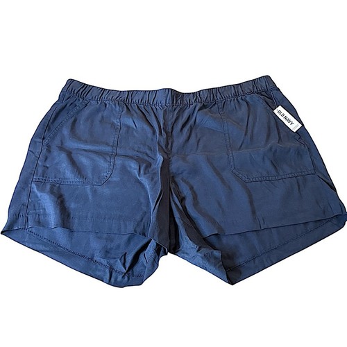 Pantalones Cortos Antiguos Azul Marino Azul Marino Nuevos 2X Mezcla de Viscosa Lyocell Cómodos Informales