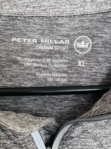 Peter Millar Crown Sport Stealth Performance 1/4 Zip XL Golf Gray Men Msrp $149 - Picture 4 of 7