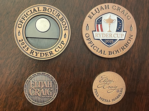 2er Set Elijah Craig Official Bourbon 2025 Ryder Cup Magnetic Golf Ball Markers