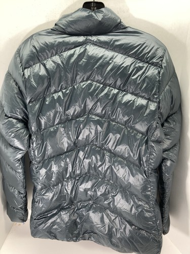 Eddie Bauer Down Puffer Jacket Coat Women Medium Blue Green Full Zip Packable - Picture 10 of 16