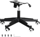 Nylon Gaming Chair Base Set with Gas Cylinder & 5 Dual Rubber Wheels - White