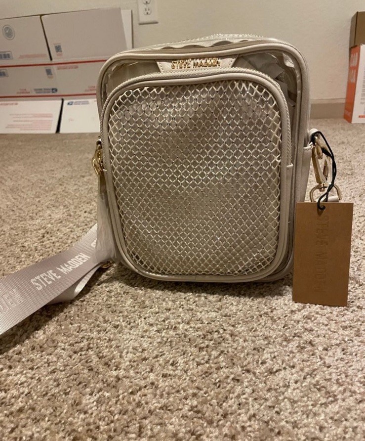 Steve Madden BDrake Clear Mesh Rhinestone Crossbody Bag