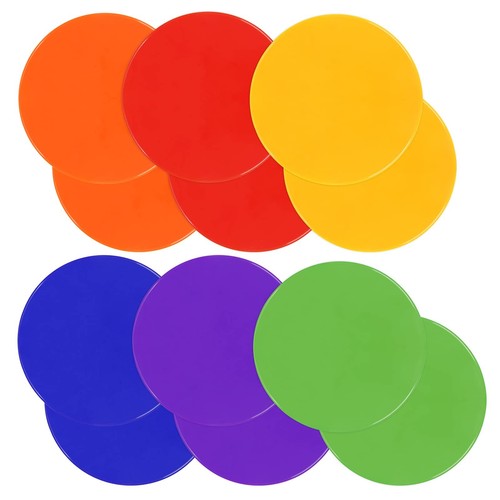 Spot Markers 10inch 12 Pack Rubber Floor Dots Non Slip Flat Cones Agility Dot...